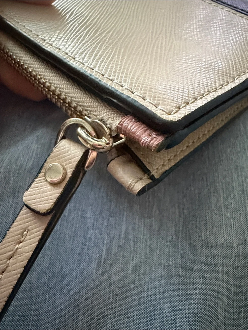 kate spade Two-Tone Beige and Black Wristlet Wallet